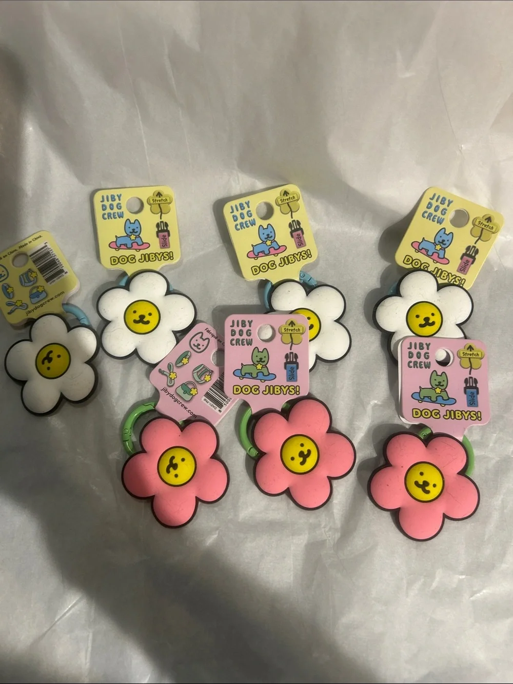 Flower Keychain Toy - Pink & White